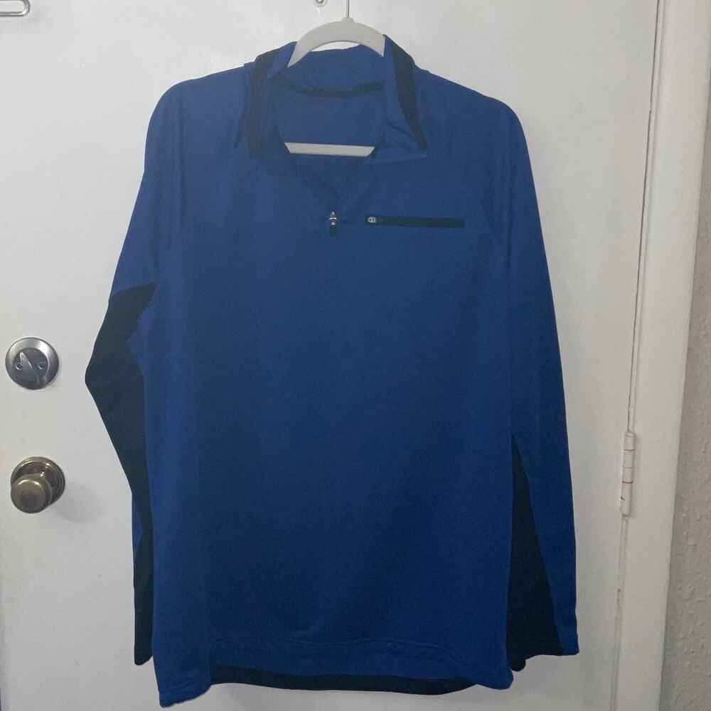 FILA Athletic Performance 1/4 Zip Long Sleeve Dri-Fit Jacket L Blue Activewear